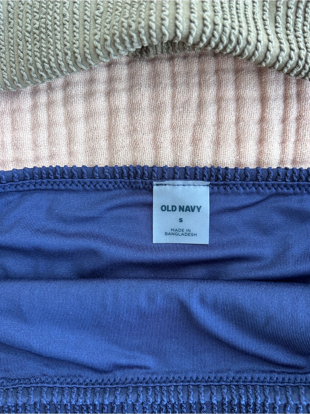 Old Navy Ribbed Two-Piece Bikini Set in Sage Green & Cobalt Blue - Picture 3 of 5